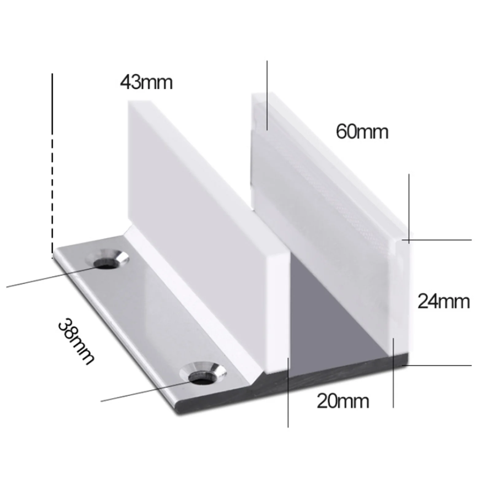 2PCS Positioner Alloy 10-12mm Door Clip Glass Sliding Door Swing Stop Limiter Glass Clips Non-perforated Glass Door Hinge