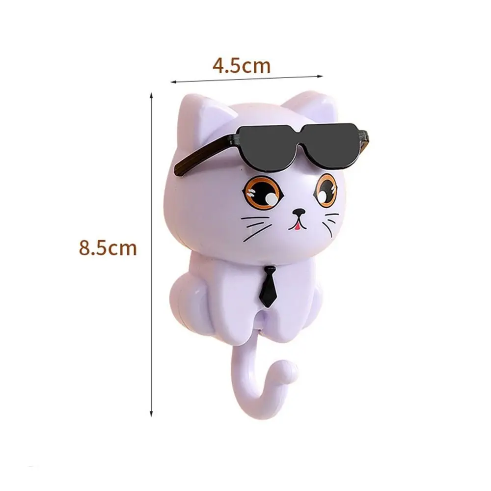 

Creative Plastic Cartoon Cat Hooks Decorative Waterproof Sunglasses Cat Hooks Wall Hanging Sticky Hooks Kitchen