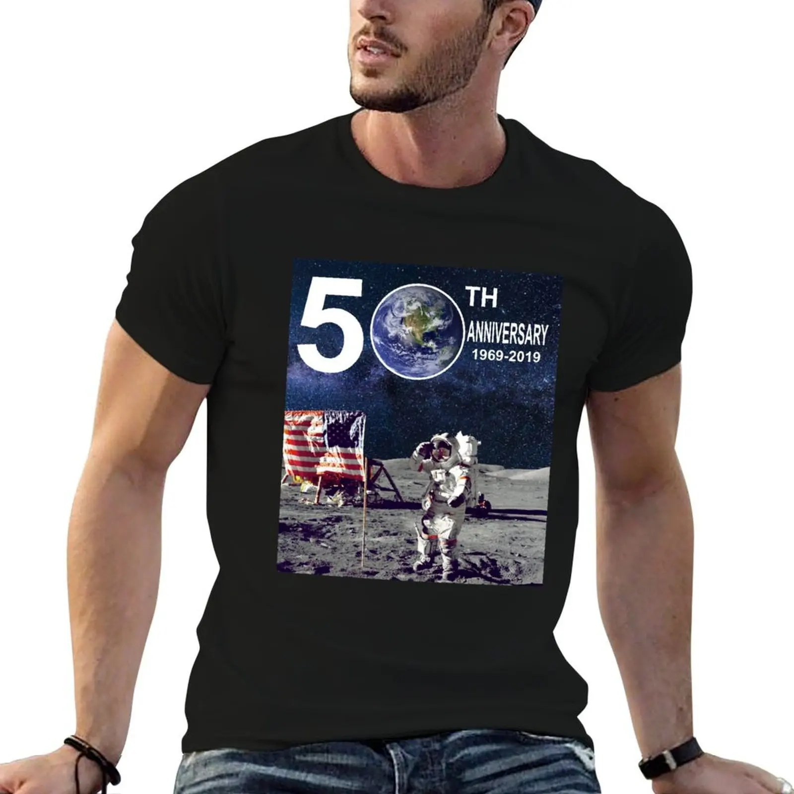 50th Anniversary Moon Landing Apollo 11 T-Shirt t shirts for man slim fit t shirts cotton 100% mens graphic t shirts T-shirt