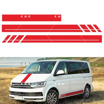 

Car Stickers For Volkswagen VW Multivan T4 T5 T6 T7 T8 Stripes Letters Decal Racing Sport DIY Auto Tuning Accessories