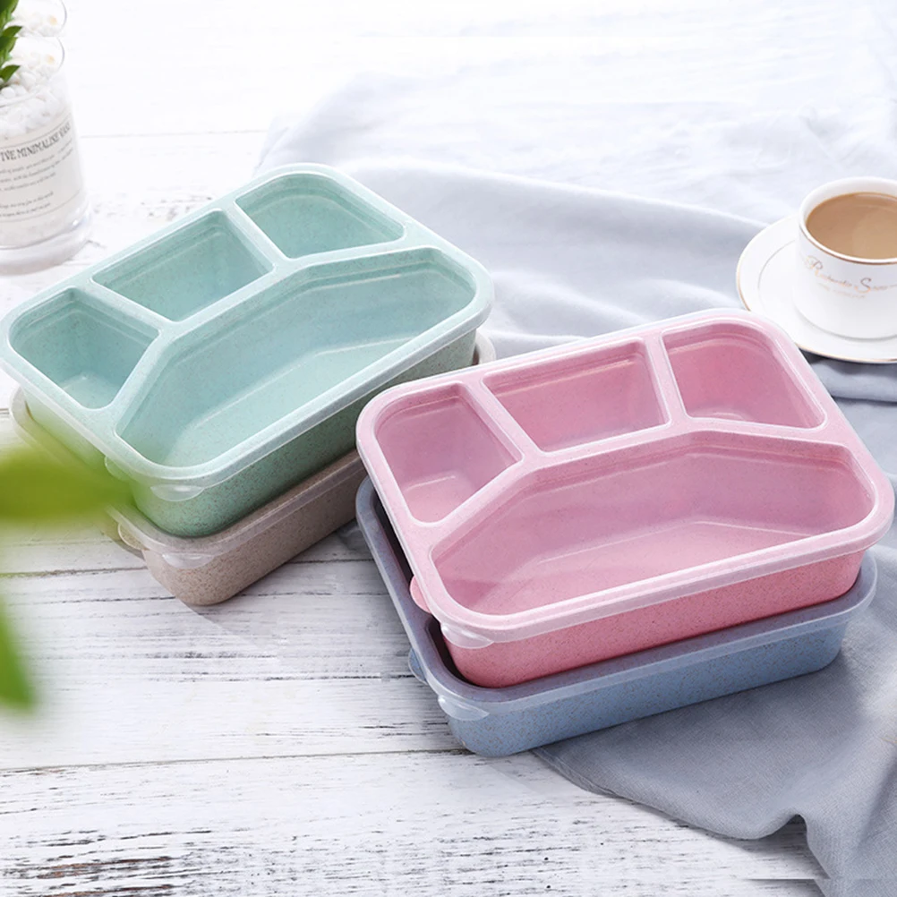 

Straw Wheat Material Lunch Food Container Microwave Heated Lightweight Safe Environmental Practical Gift