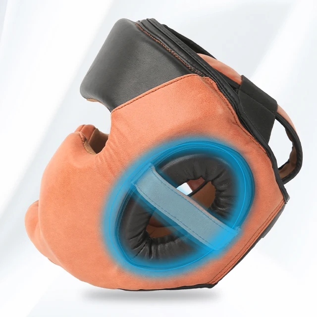 Multi-sport protective headgear high quality cowhide headgear helmet boxing headgear