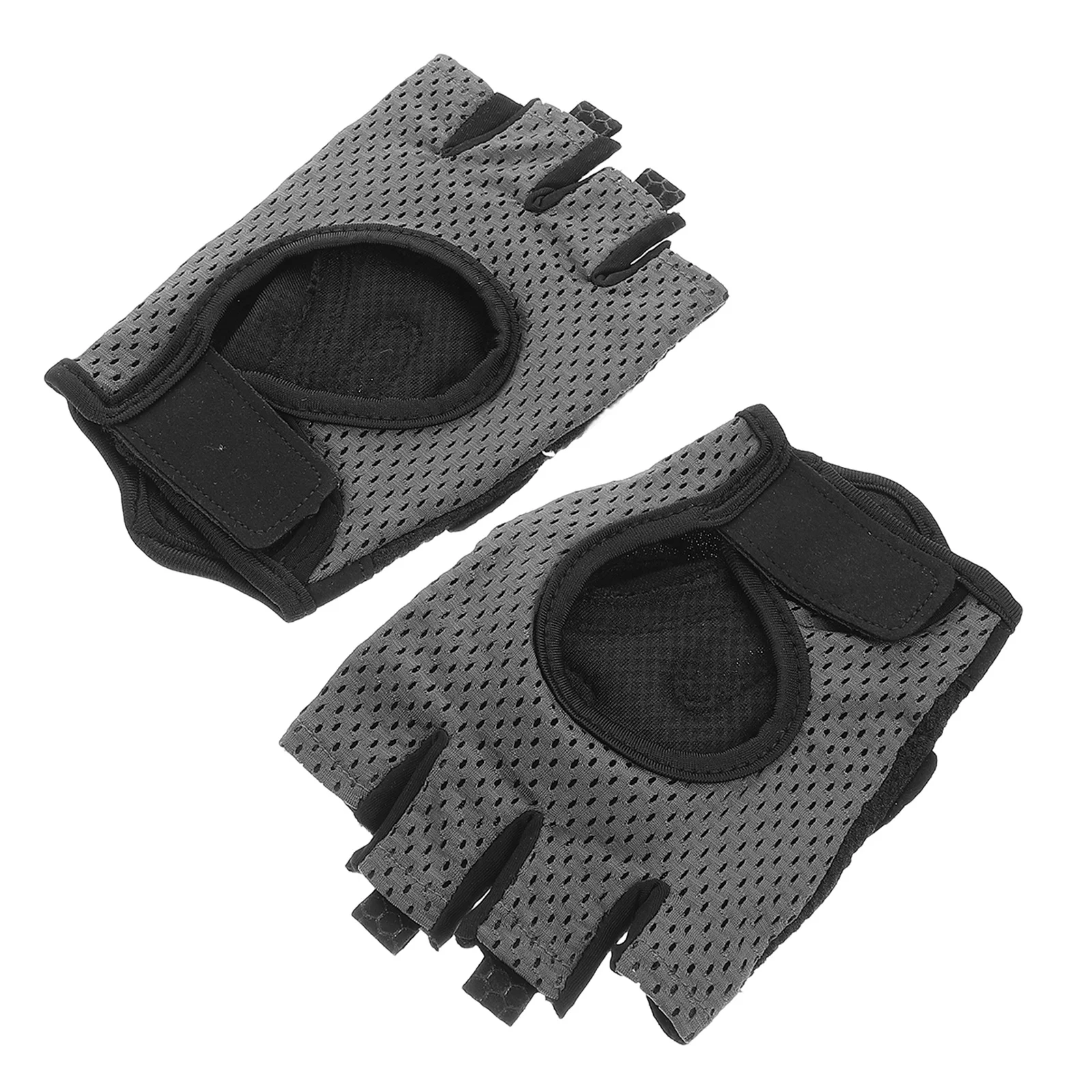 

1 Pair Half Finger Fitness Gloves Grey For Men Weight Lifting Gym Workout Cycling Hiking Breathable Padded Mountain Bike Gloves