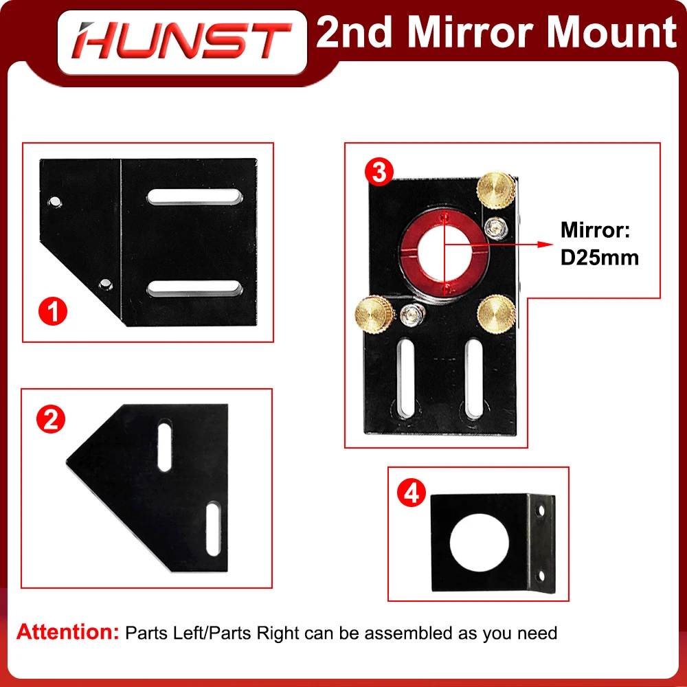 Imagem -05 - Black Laser Lens Integrative Mount For Lase Engraving Cutting Machine 25 mm segundo Laser Mount Mirror Hunst-co2