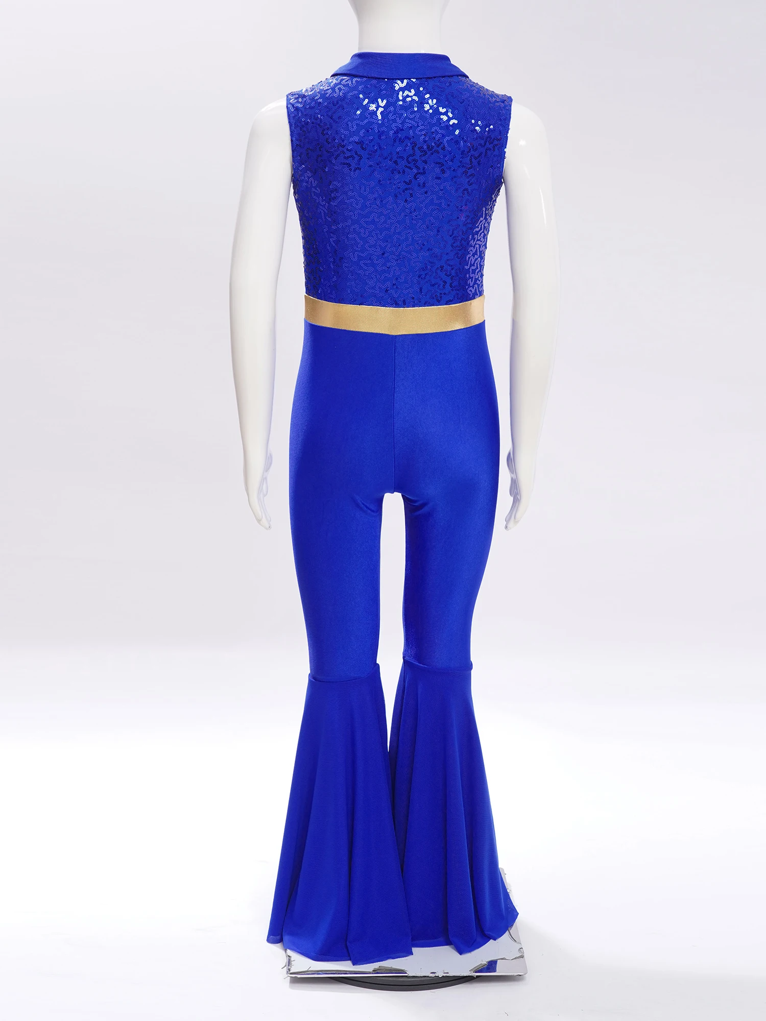 Combinaison Disco Vintage des années 70 avec écharpe, vêtements de danse pour enfants filles, body à paillettes, Hippie, bas de cloche, Costume de fête Rave de danse Jazz