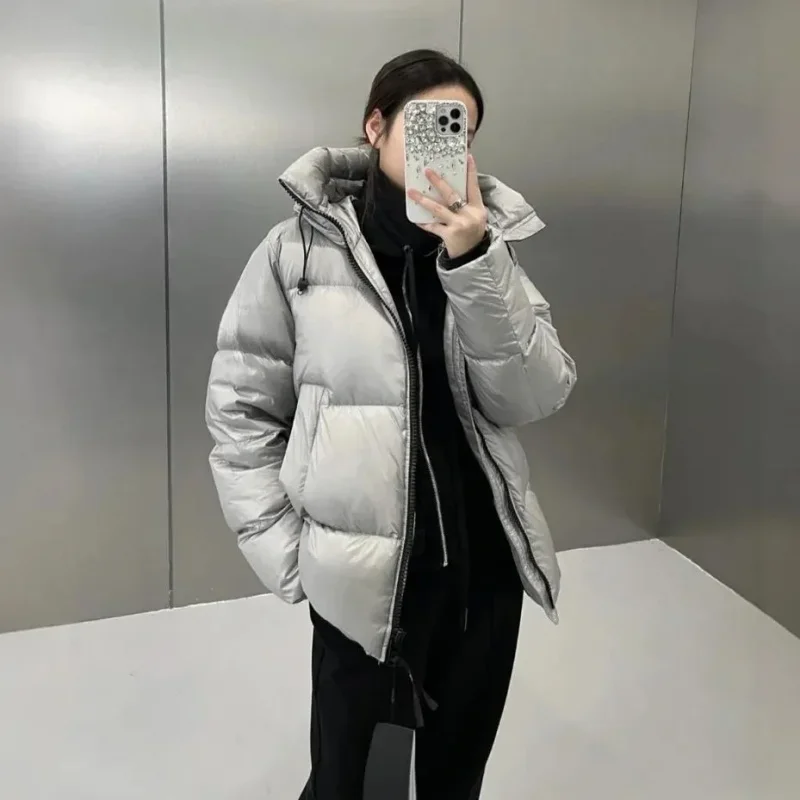 Cana * a Go * se Solid Color Windproof Crop Puffer Jacket Unisex Winter Thick Short Style 90% White Goose Down Jacket Mens Outer