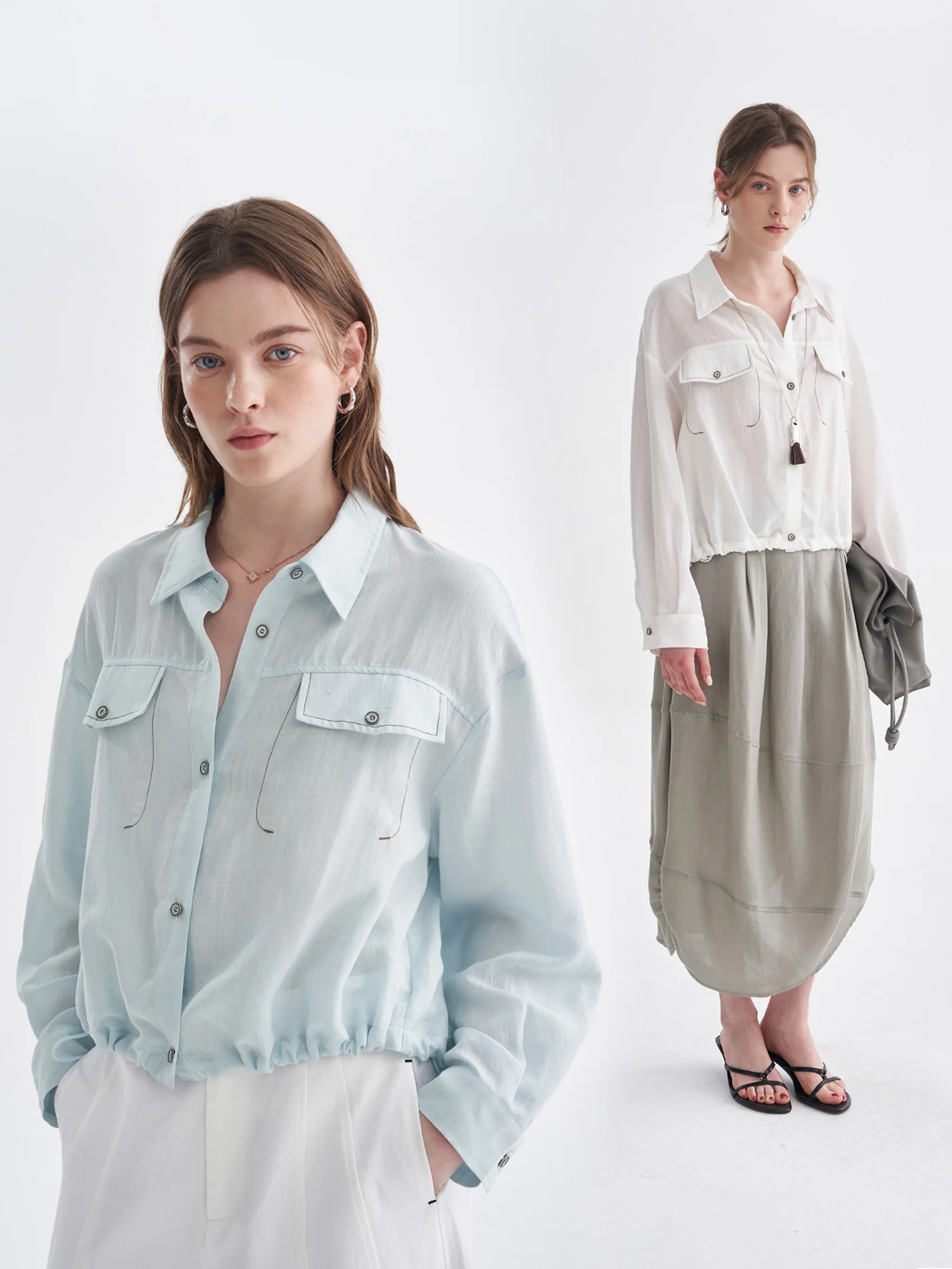 

Женская рубашка DotDrobe: регулируемая, льняная, легкая, для весны и лета, с защитой от солнца, повседневная, свободного кроя