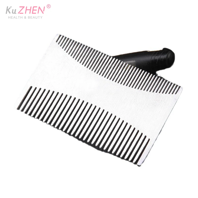 1 قطعة الفولاذ المقاوم للصدأ الرجال مشط اللحية مكافحة ساكنة المزدوج عمل النفط رئيس مشط للحلاق الشارب الرعاية تشكيل أداة جيب حجم مشط الشعر #5