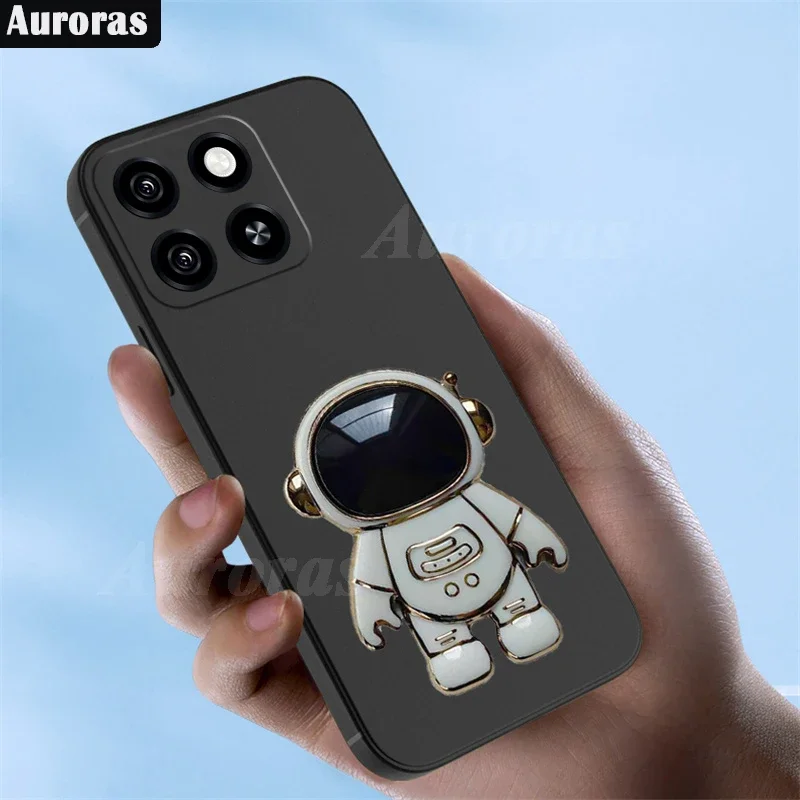 Skinlee For ZTE Blade A55 4G Case Astronaut Stand Bracket Silicone Shockproof TPU Cover For ZTE Blade A35 4G Back Casing