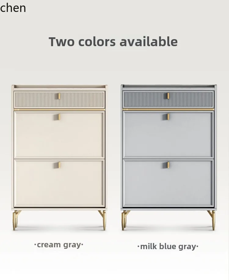 HXL ultra-thin tipping bucket shoe cabinet household door ultra-narrow light luxury drawer rock slab porch storage cabinet