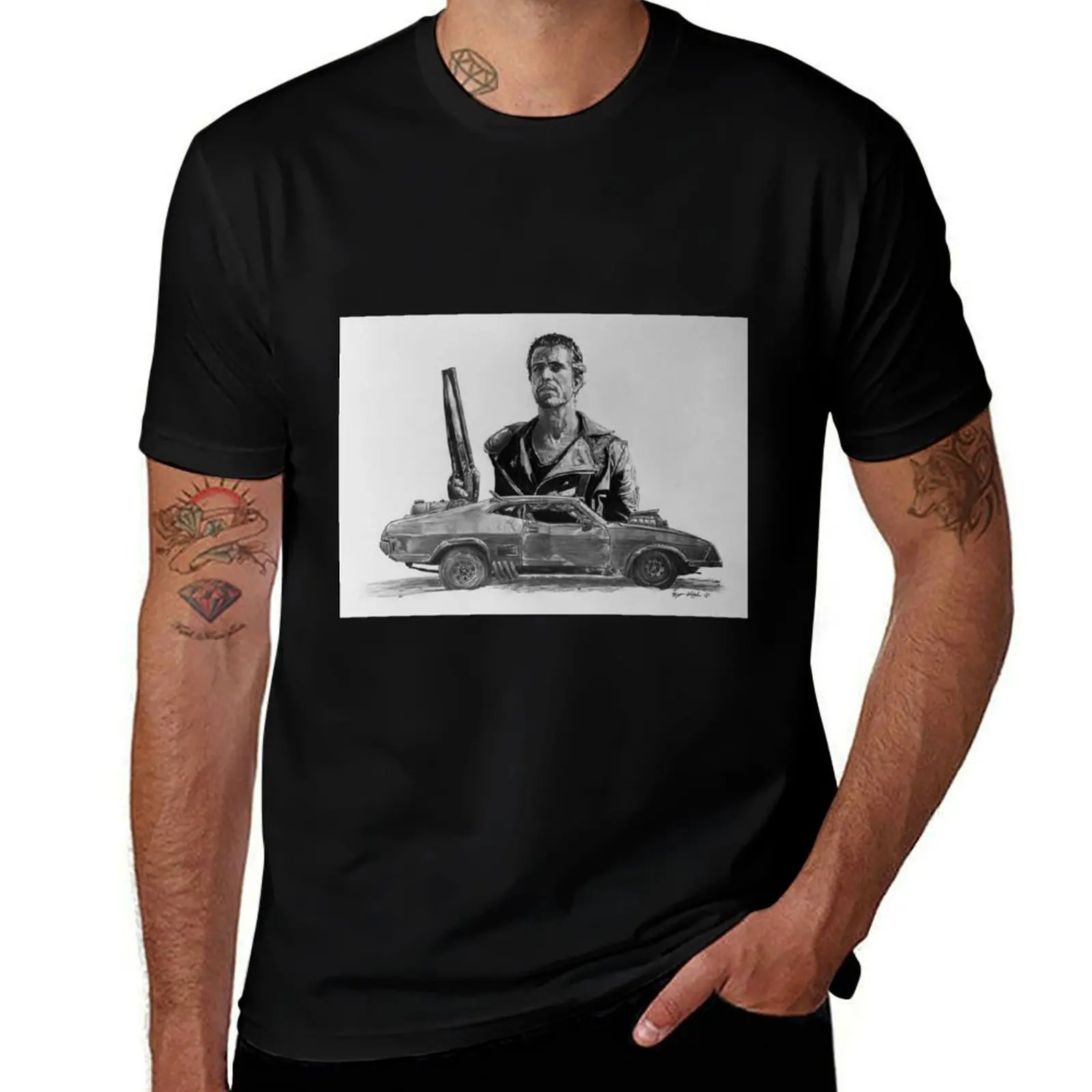 Mad Max Mel Gibson V8 Interceptor T-Shirt Casual Loose Daily Wear T-Shirt