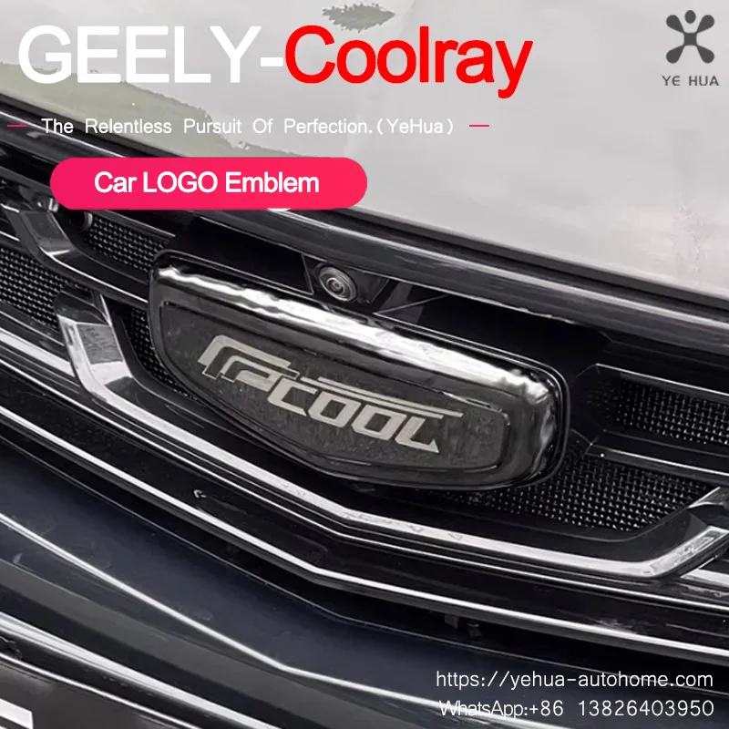 

For Geely Coolray New Coolray 2022 Binyue Car Logo Emblem Cover Stick-on Modification Stainless Steel Black Styling Decoration