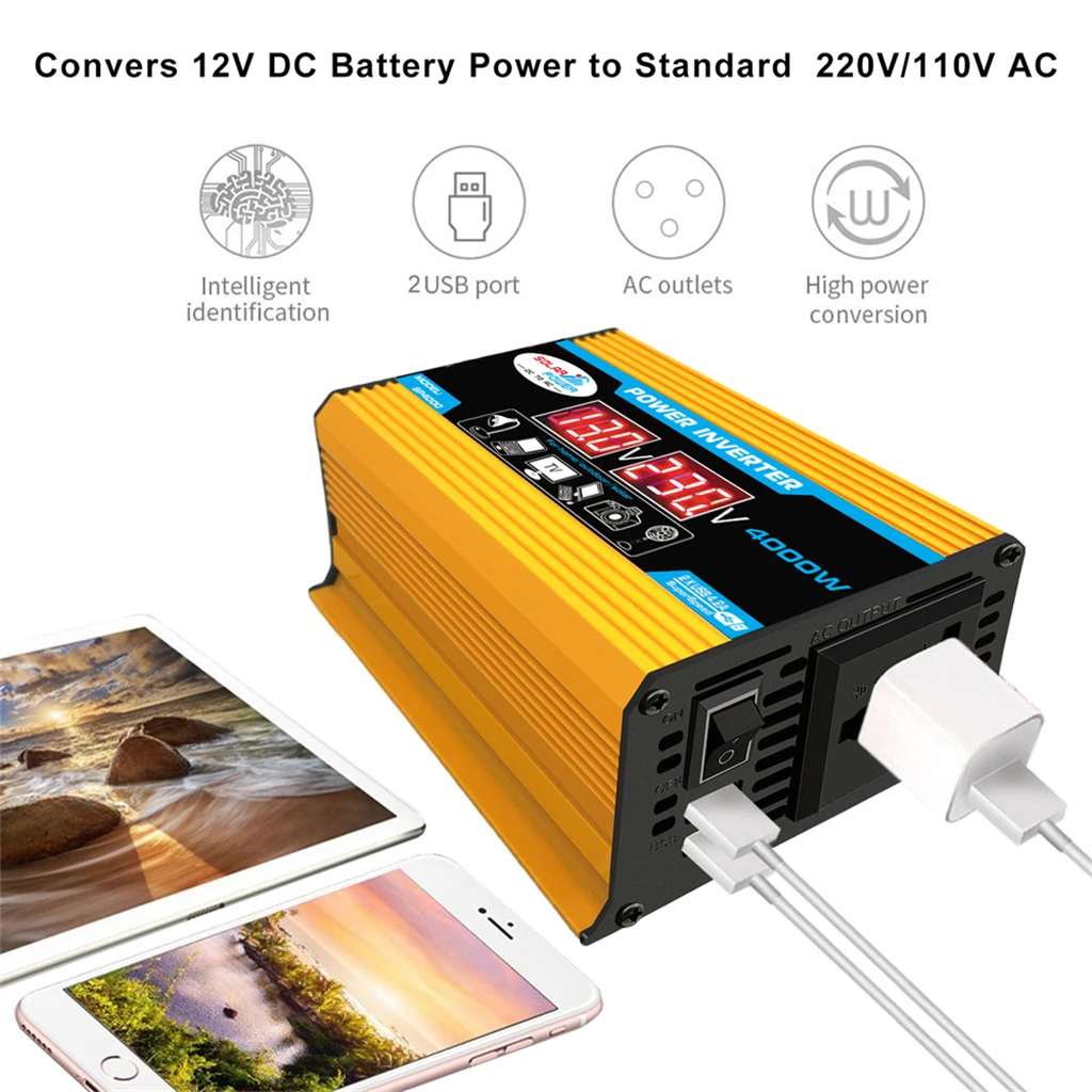 110V/220V 4000W Inverter Solar Power Generation System Solar Panel 12V 30A Controller Complete Power Generation Kit Charger