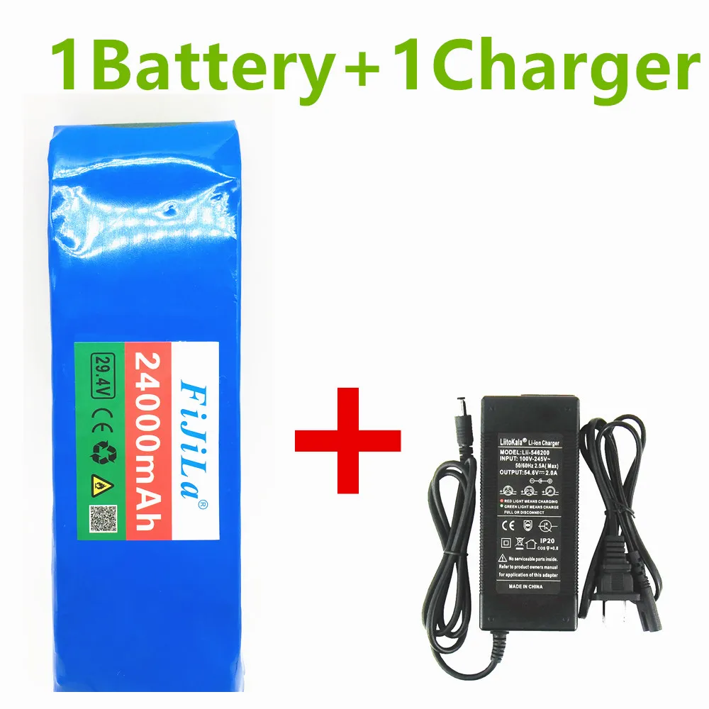 

24V Battery 7S3P 29.4V 16Ah Li-ion Battery Pack with 20A Balanced BMS for Electric Bicycle Scooter Power Wheelchair +2A Charger