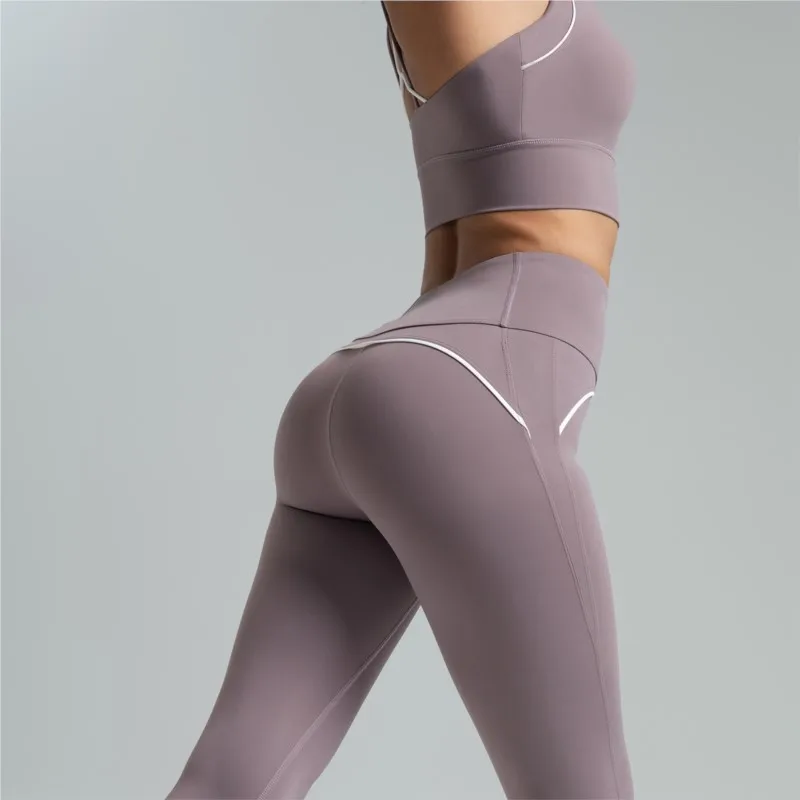 Traje de Yoga de cintura alta para mujer, ropa de gimnasio, pantalones de levantamiento de glúteos, chaleco de Yoga, Leggings, trajes de Yoga para Fitness, ropa deportiva para mujer, gimnasio