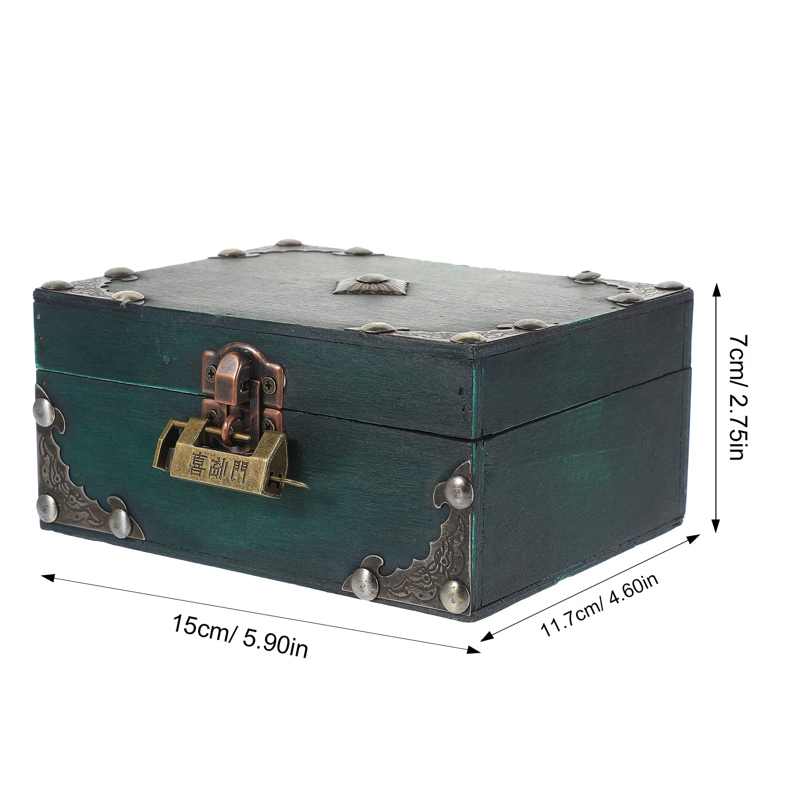 صندوق مجوهرات خشبي عتيق حقيبة تخزين مدمجة للخواتم المعلقات والأقراط والإكسسوارات الصغيرة ديكور تنظيم المنزل