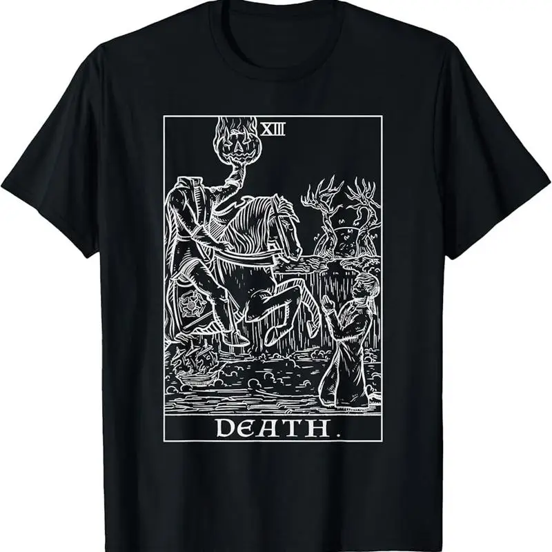 

Death Tarot Card Headless Horseman Gothic Halloween Horror T Shirt