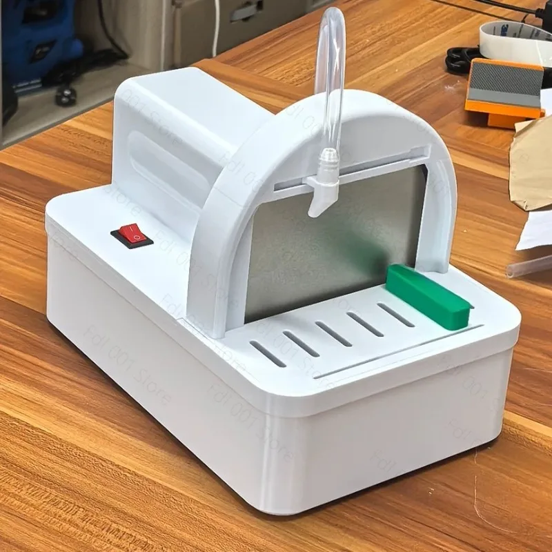 Electric Seal Stamp Polishing Machine Dust-Free Desktop Stone Polisher with 125MM 400 Grit Diamond Grinding Disc