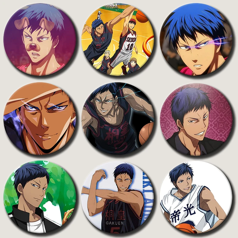 Anime Character Aomine Daiki Button Pin Cartoon Role Aomine Daiki Brooch Creative Badge for Backpack Clothes Decoration Gift