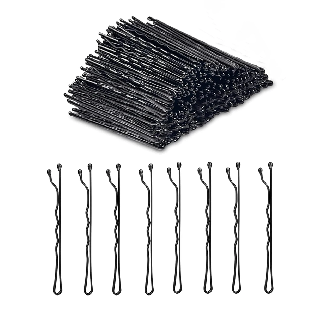 

50/100/200Pcs Bobby Pins Black Hair Pins Premium Wavy Black Bobby Pins Hair Clips Suitable for All Hair Types