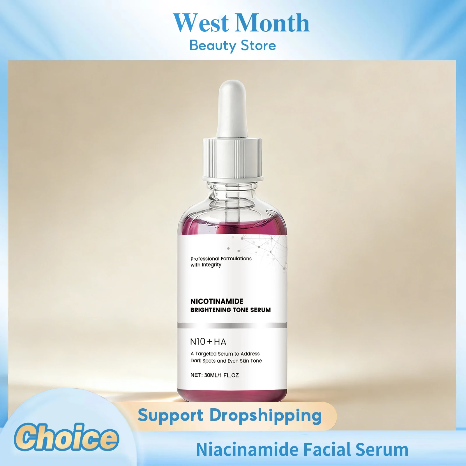 Niacinamide Facial Serum Brightening Firming Hydrating Improve Dullness Smoothing Rejuvenation Shrink Pores Glowing Facial Serum