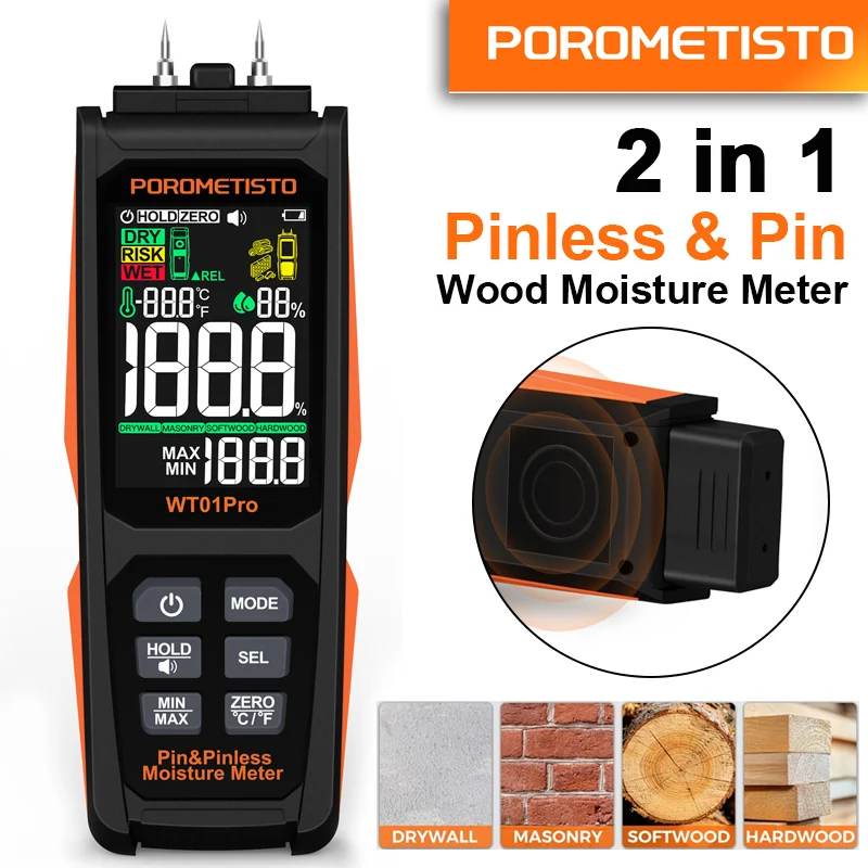 Moisture Meter Concrete Digital - WT01Pro : hygromètre numérique pour bois,