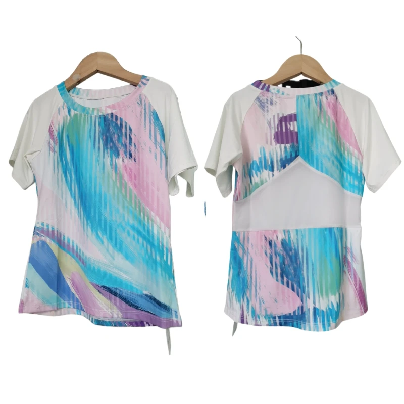 

Girls Athletic Shirts Short Sleeve Dry Fit Tshirts Sports Activewear Kids Teens Crewneck Tee Workout Tops children t-shirt gym