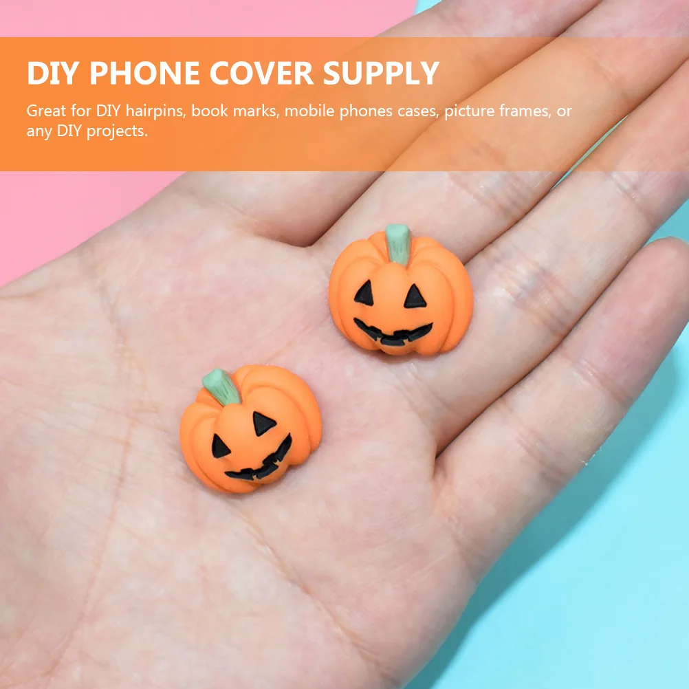 

20pcs Halloween Resin Flatback Pumpkin Embellishments DIY Phone Case Crafts Decor Supplies Fall Ornaments Charms Jewelry Making