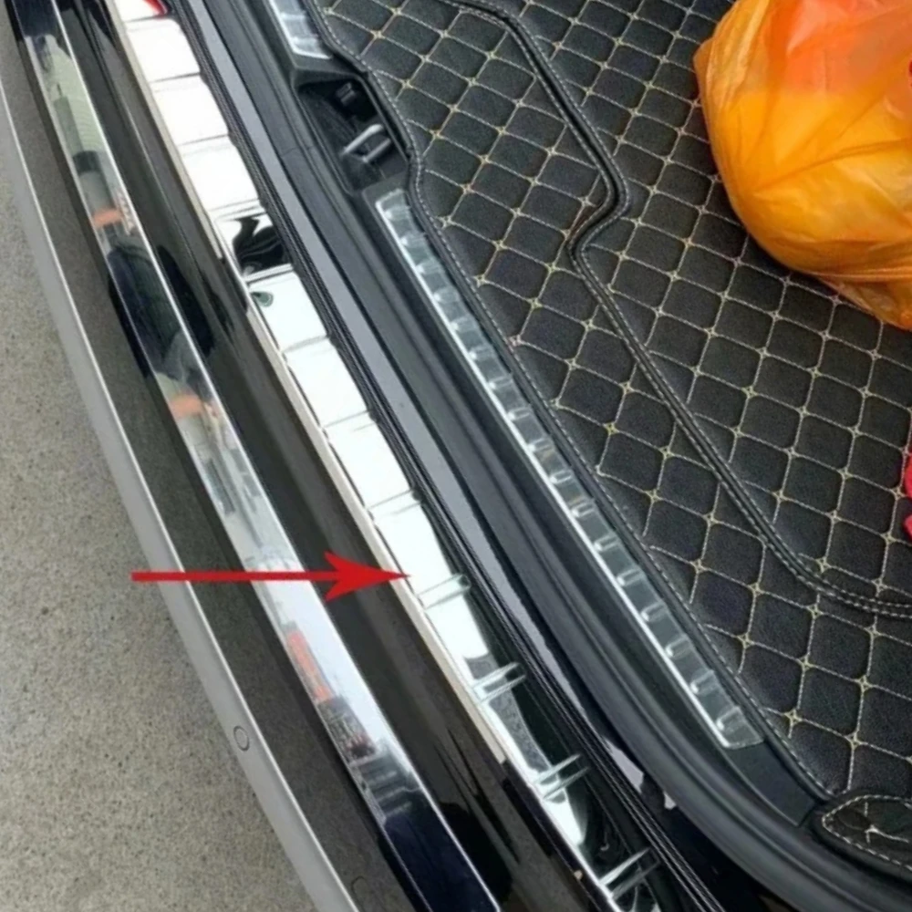 

Rear Trunk Bumper Cover Trim For Volvo XC90 2016 2017 2018 2019 2020 Steel Tailgate Door Sill Plate Guard Pad Car Accessories