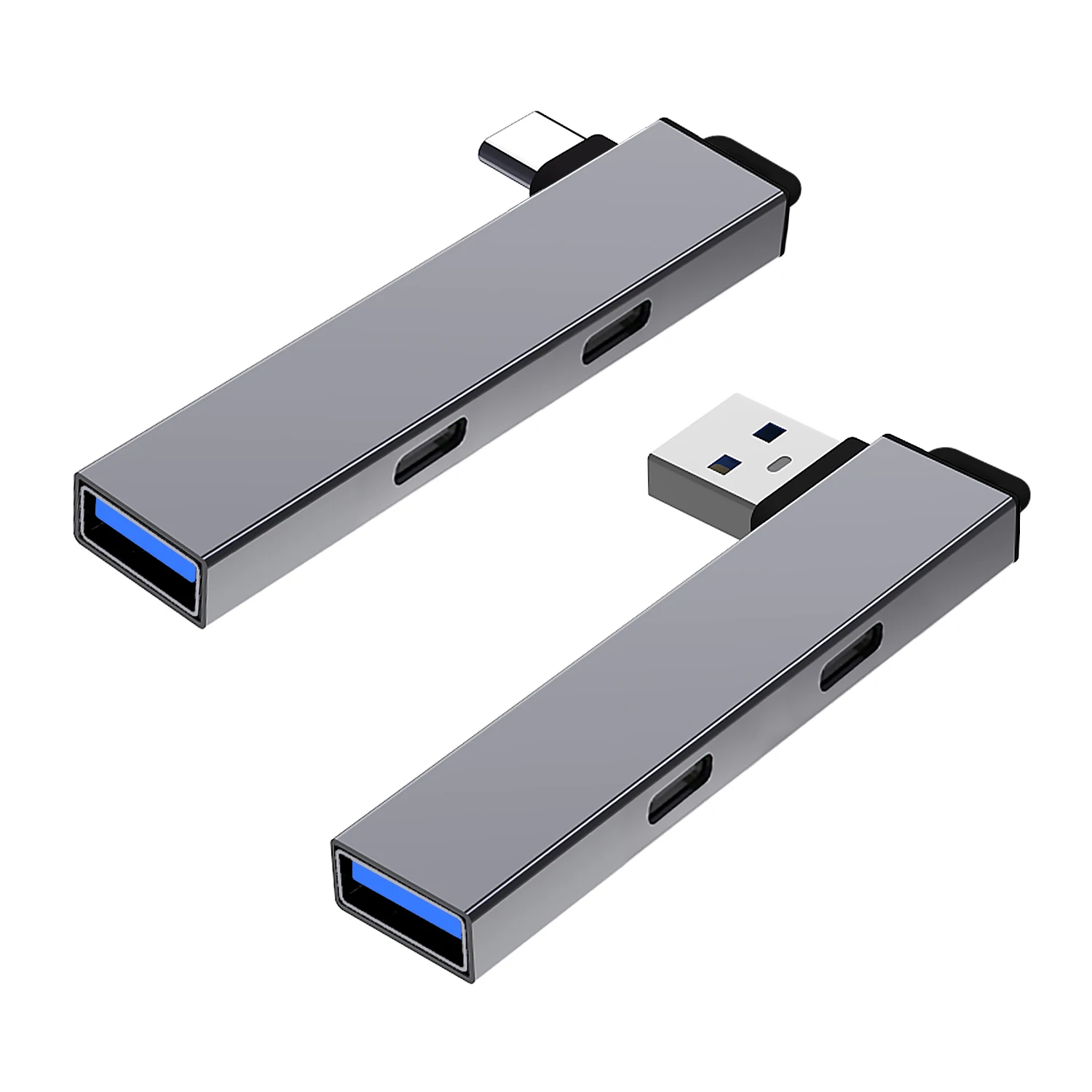 USB Hub 3 Port USB 3.0 Adapter Portable Mini Dock Stations Ultra-Slim 5Gbps/480Mbps High Speed USB-C Splitter 3 IN 1 Converter