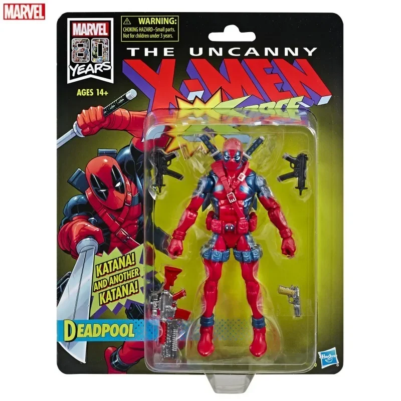 

Marvel Legends Deadpool Retro Hanging Card 80th Anniversary Limited Edition 6-Inch Movable Doll Collectible Model Toy Gift