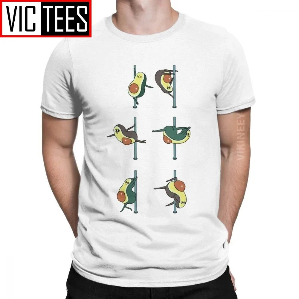 Avocados Pole Dancing Club Avocado Men T Shirt Vegan Funny Guacamole Cartoon Food Cute Tshirt 100 Percent Cotton