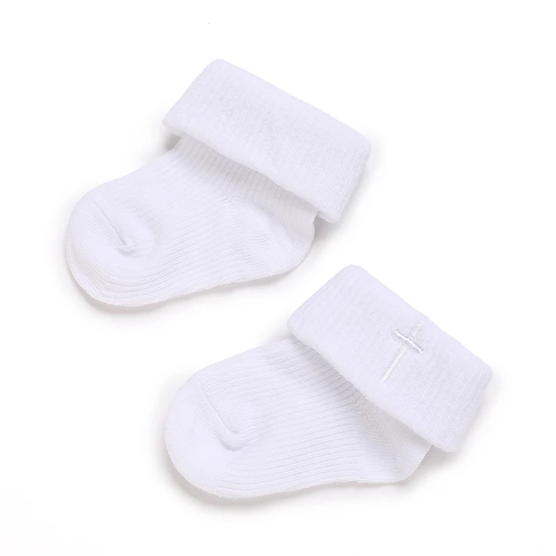 WHITE Soft Baptism COTTON NEW BORN COTTON INFANT TODDLER BABY SOCKS 0-18Month