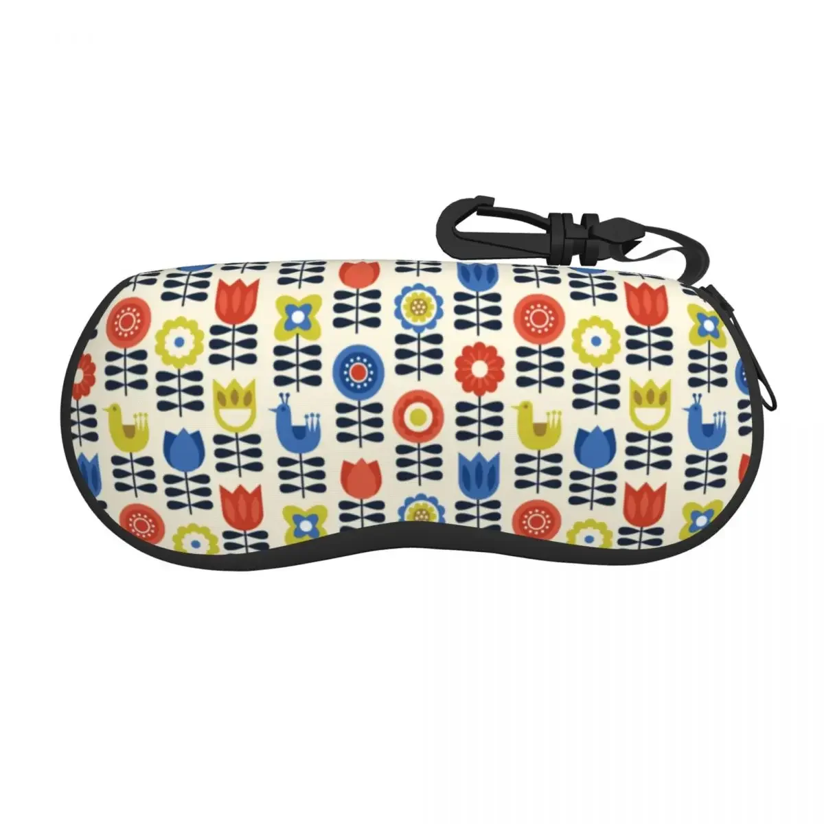 Custom Vintage Scandinavian Floral Orla Kiely Shell Glasses Case Unisex Travel Eyeglasses Case Sunglasses Protector Box