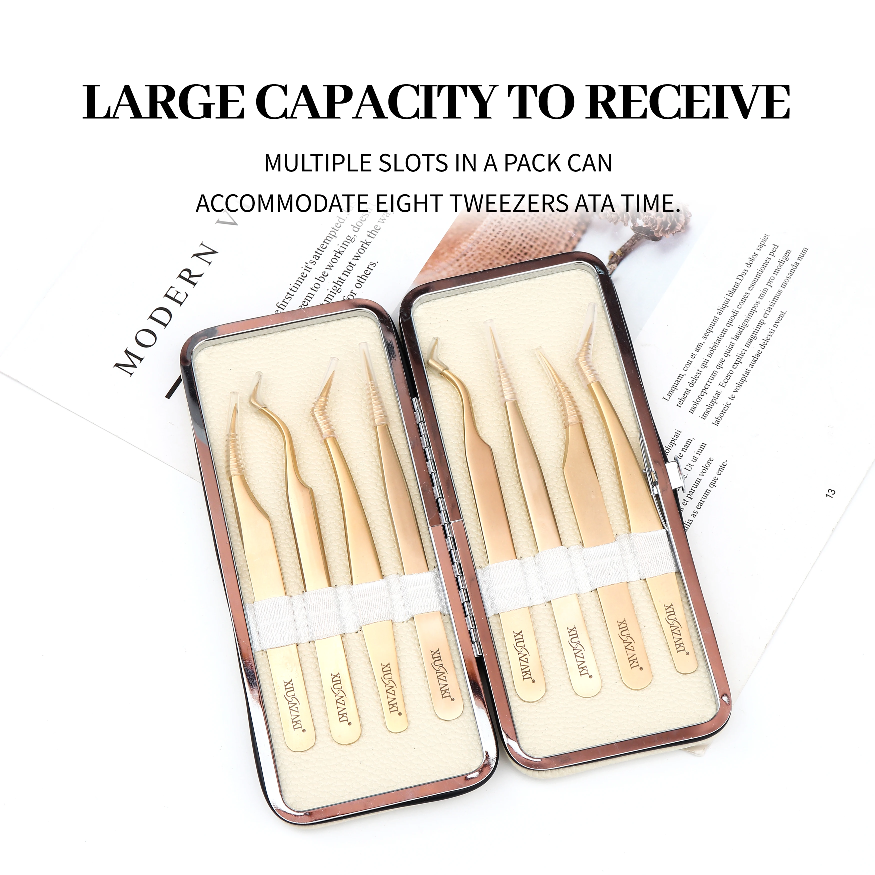 XIUSUZAKI New Eyelash Tweezers Tool Bag Eyelash Extension Beauty Eyebrow Kit Eye Makeup Accessories Case