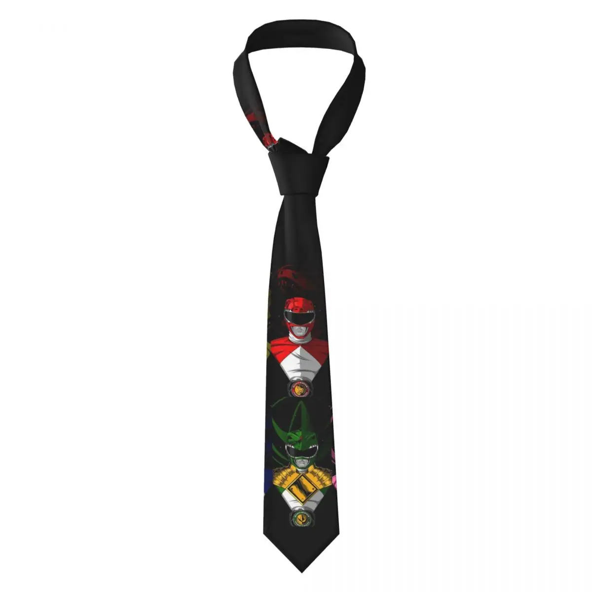 Mighty Morphin Power Ranger Necktie for Men Silk Polyester 8 cm Neck Ties Wedding Accessories Tie Classic Gravatas