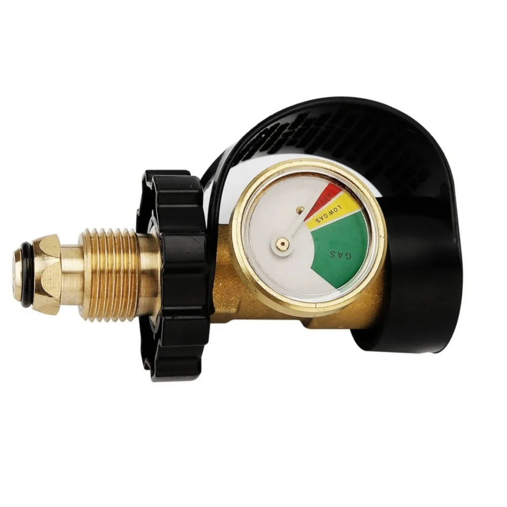 Solid Brass For Pol To For Qcc Converter Adapter With Fluorescent Gauge For 100 Lb Propane Tank Refilling And Gas Level