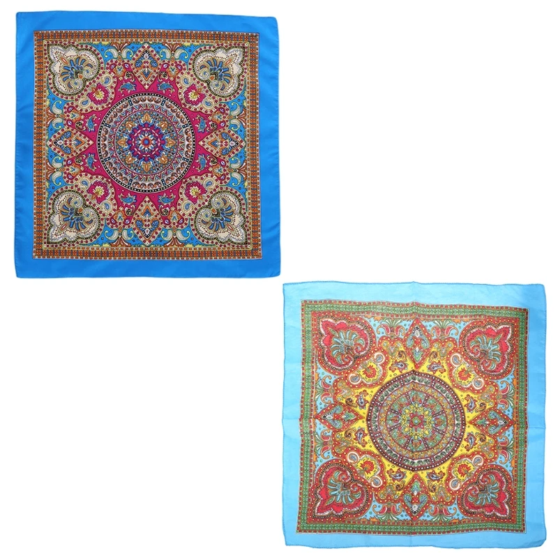 Ethnic Bandana Colorful Paisley Floral Square Scarf Cycling Dancing Headwrap Dropship