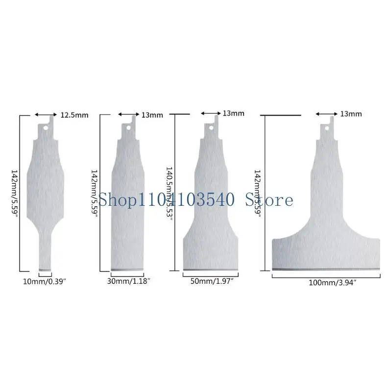 02DC Stainless Steel Sabre Saws Scraper Blades for Tile Cleaning and Floor Maintenance (4pieces set )