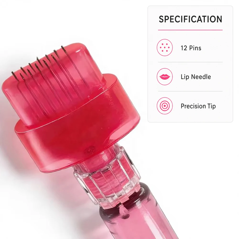 5 Stück/10 Stück, Sterile 12-Pin-Lippennadel mit Luer-Lock 30G 0,5mm Lippen-Booster-Nano-Nadel für Lippenpflege und Feuchtigkeitspflege – Detail 4
