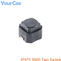 100pcs/5pcs 6*6*5 Silent Silicone Switch Mute Button Tact Switch SMD 6x6x5mm 2 Pin  Touch Push Button Tactile Micro Switch Black