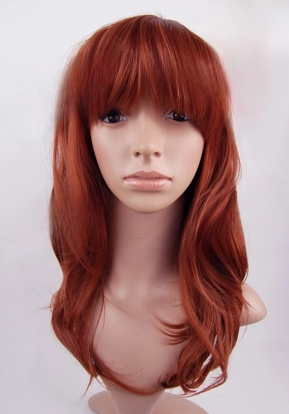 

W165 Copper Red Shuolder Length Wig Skin Top studio7-uk