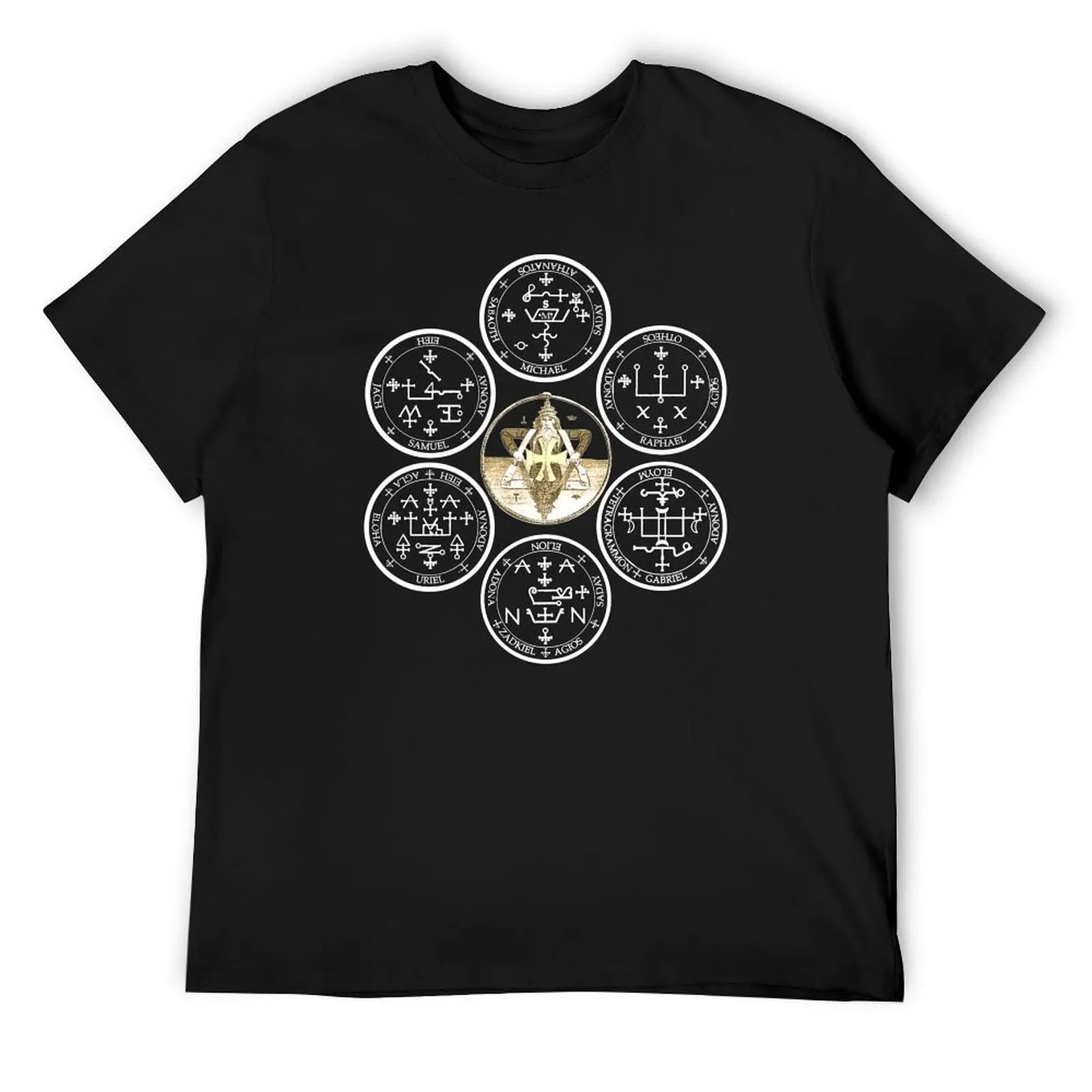 

The Seven Archangel Sigils - Solomon's Seals Archangel Seals Sigils T-Shirt hippie clothes kawaii clothes mens tall t shirts