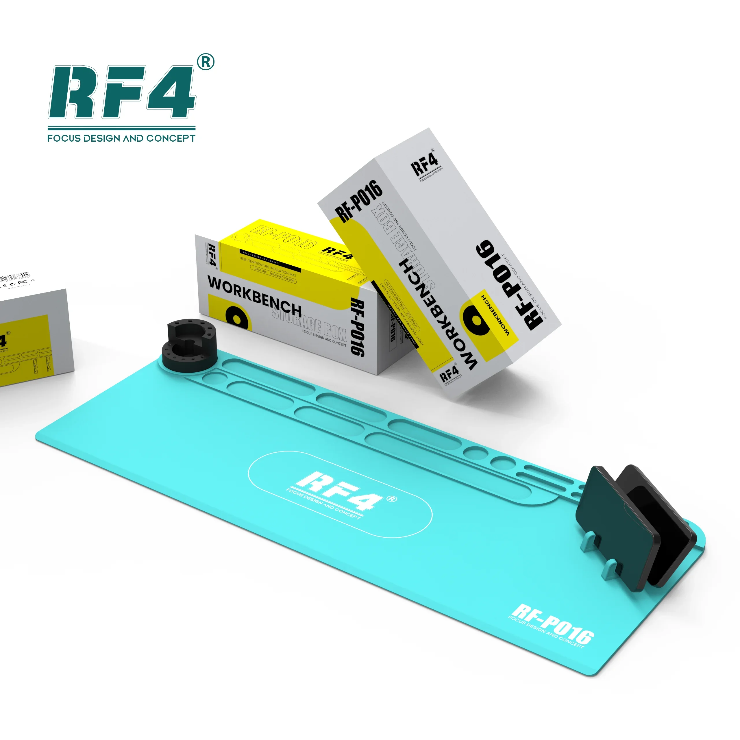 RF4 RF-PO16 PO15 Pad di lavoro universale in silicone con staffa di archiviazione tappetino di riparazione per telefono cellulare resistente alle