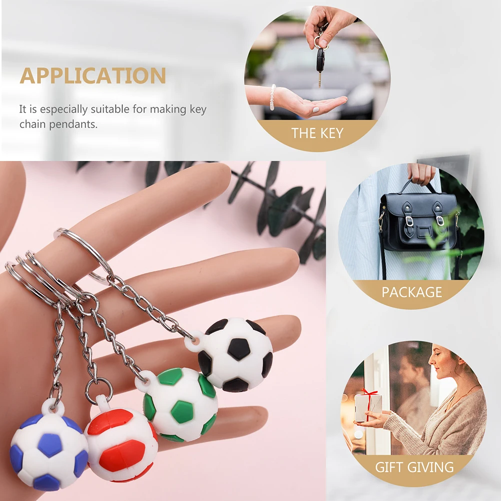 

8 Pcs Football Keychain Men Field Soccer Keyrings Small Chains Mini Player Metal Bulk Mother