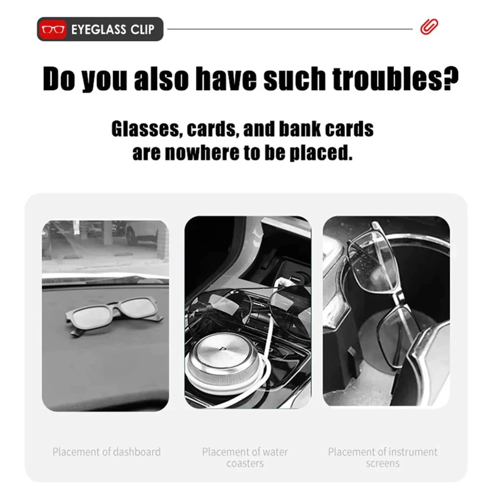 رف تخزين النظارات الشمسية للسيارة، حاجب من الشمس، مشبك نظارات، حامل بطاقات محمول متعدد الوظائف، ملحقات السيارة الداخلية #5