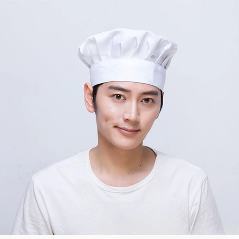Chapeaux de chef pour hommes et femmes, chapeau en tissu haut de gamme, blanc pur, pour la pâtisserie, la pâtisserie, les desserts, les magasins, les cuisines, les services de restauration, couvre-chef