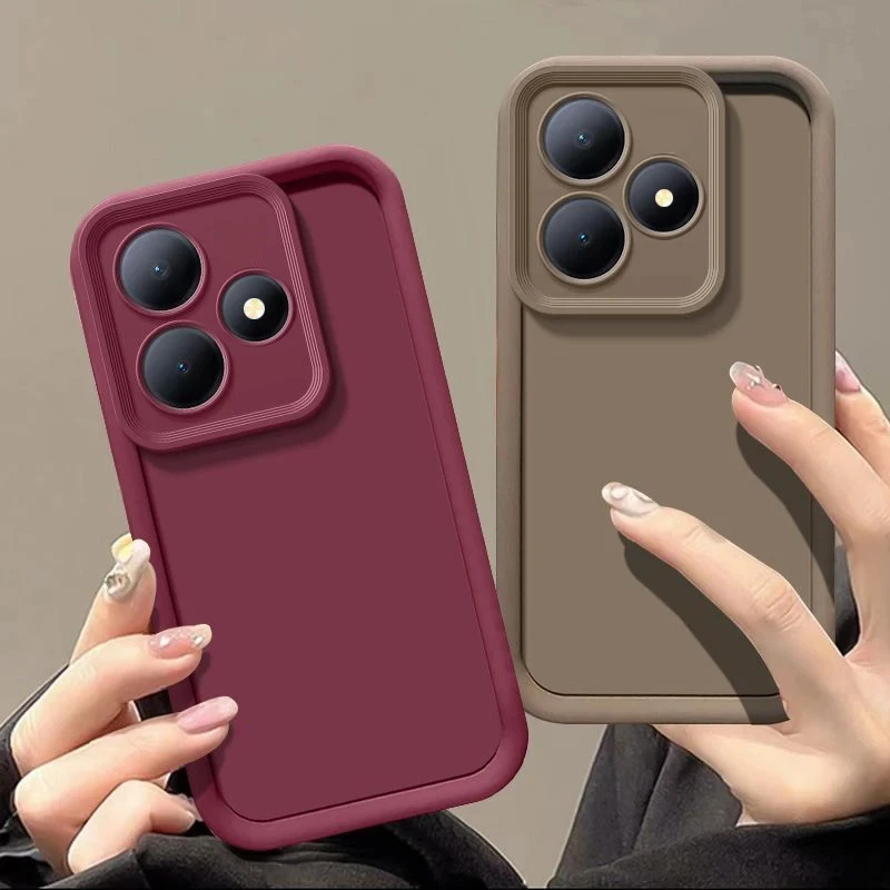Coque arrière en silicone antichoc pour Realme, housse de luxe, douce pour la peau, adaptée pour Realme GT6, GT6T Neo6 SE