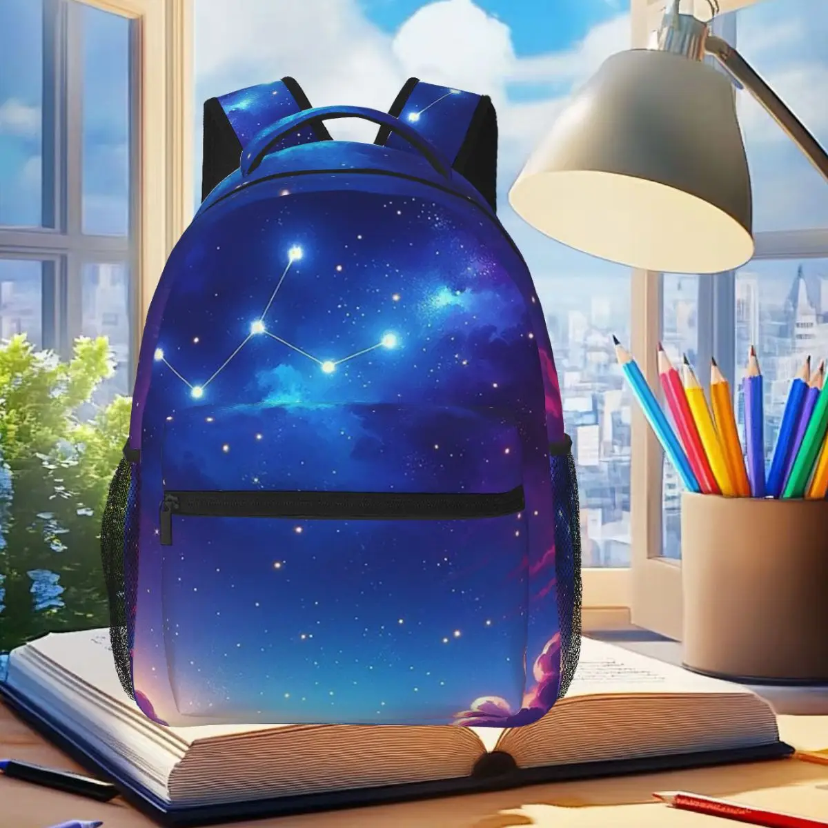 

Студенческий рюкзак Little Dipper, школьная сумка, походный дорожный рюкзак для мужчин и женщин, модная сумка для книг, сумки на плечо
