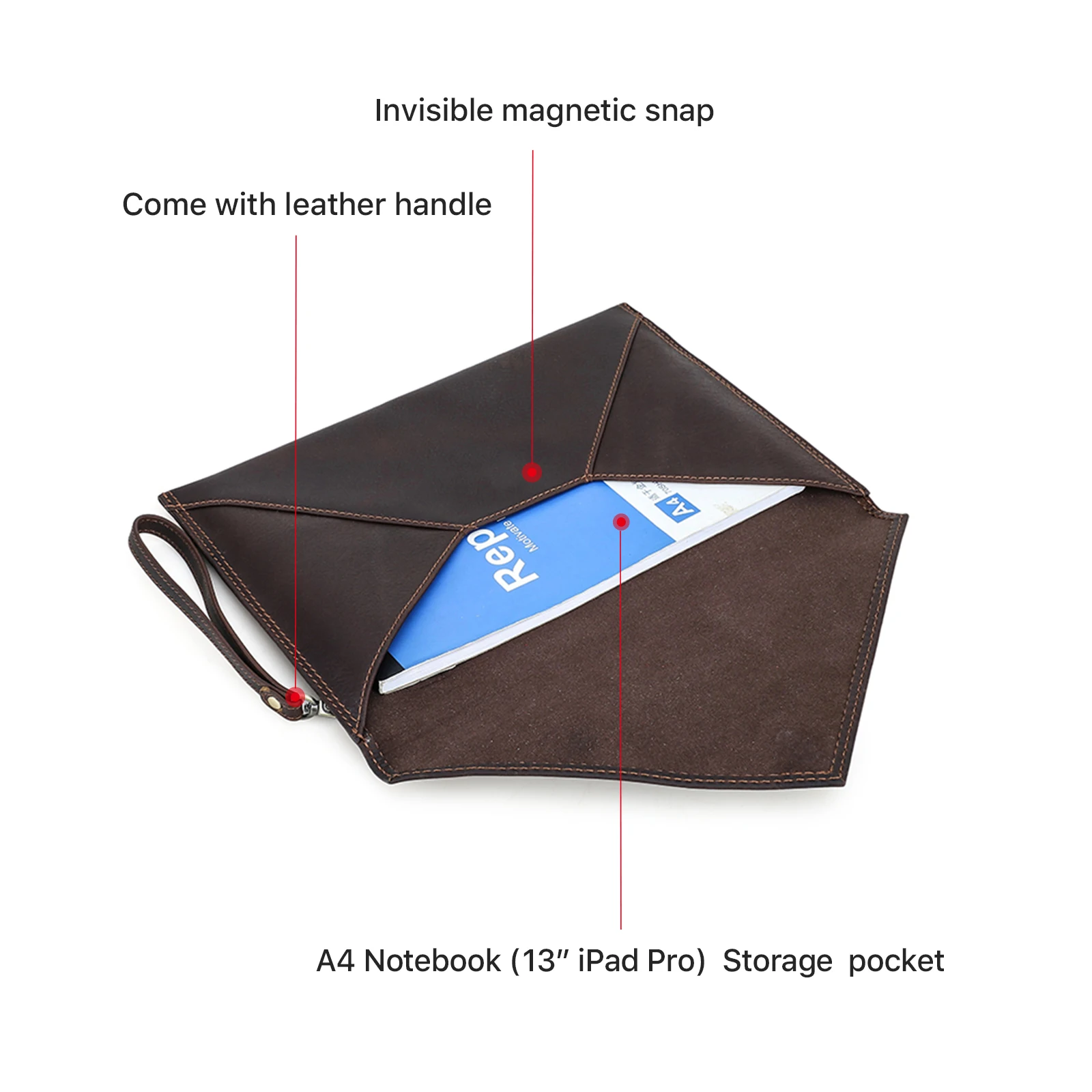 CONTACTS FAMILY Funda de cuero genuino para ordenador portátil para Apple Macbook Air Pro 13 M4 M3 M2 M1 funda de transporte A4 funda para portátil